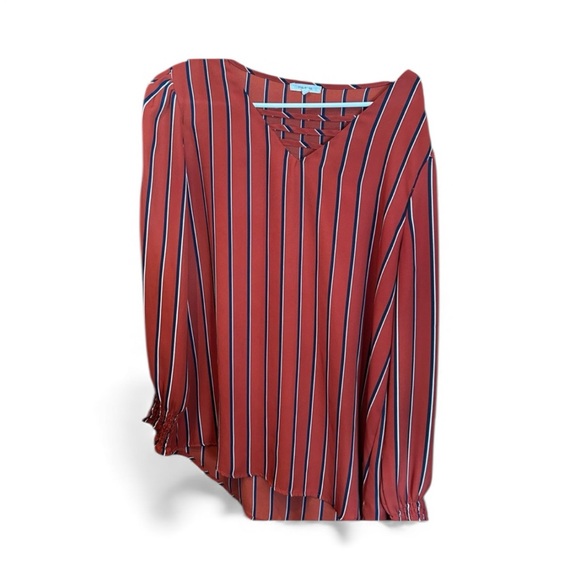 Maurices Tops - Maurices Striped V-Neck Blouse